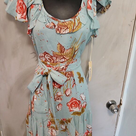 Uncle Frank Aqua Rose Dress - Picture 10 of 14